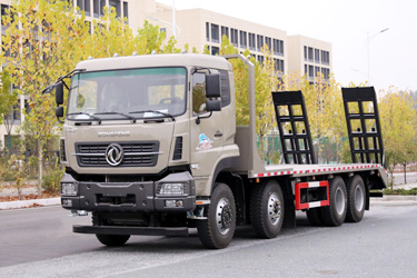 375馬力8×4平板車(chē)廠家_挖機(jī)板定制出口_前雙5噸后雙10噸底盤(pán)改裝