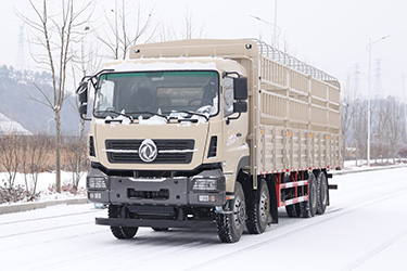 8×4圍欄車(chē)配置_420馬力底盤(pán)改裝倉(cāng)柵車(chē)出口_前雙5噸后雙10噸定制